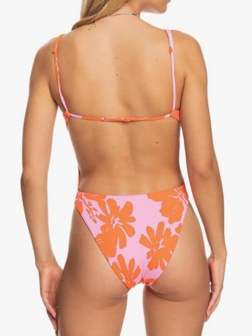 Roxy Kate Bosworth One-Piece Swimsuit Pink Frosting My Kind of Hibiscus XL